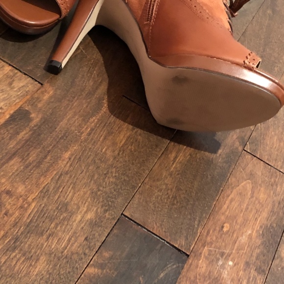 Open toe Oxford high heel shoe - Picture 6 of 9